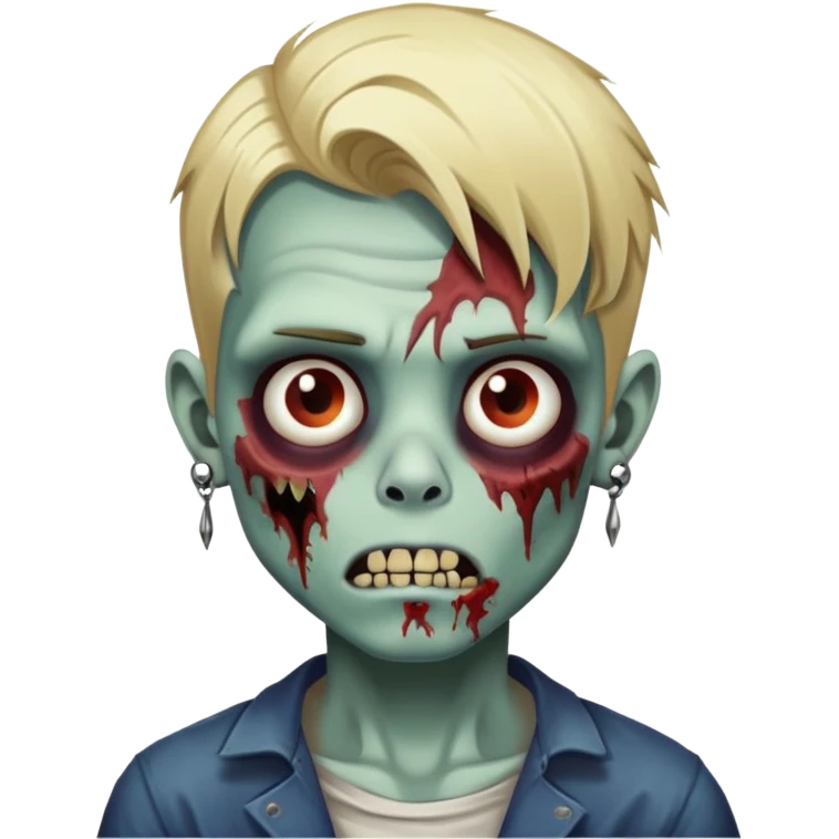 zombie boy with medium length blonde hair piercings feminine emoji