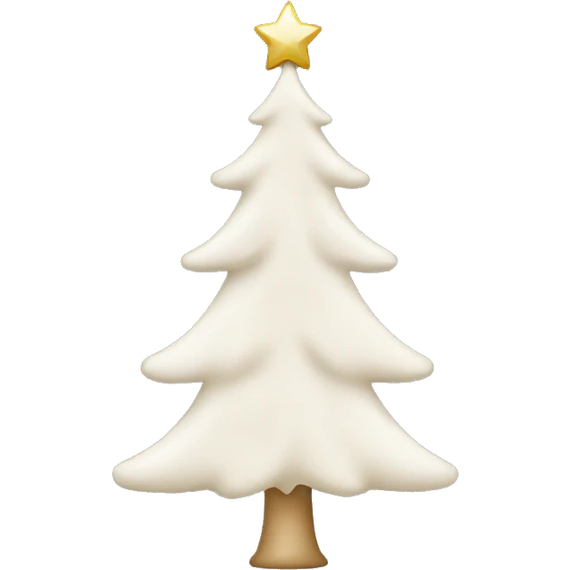 White christmas tree with beige ornaments emoji