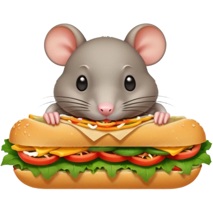Rat with a banmi sandwiches emoji