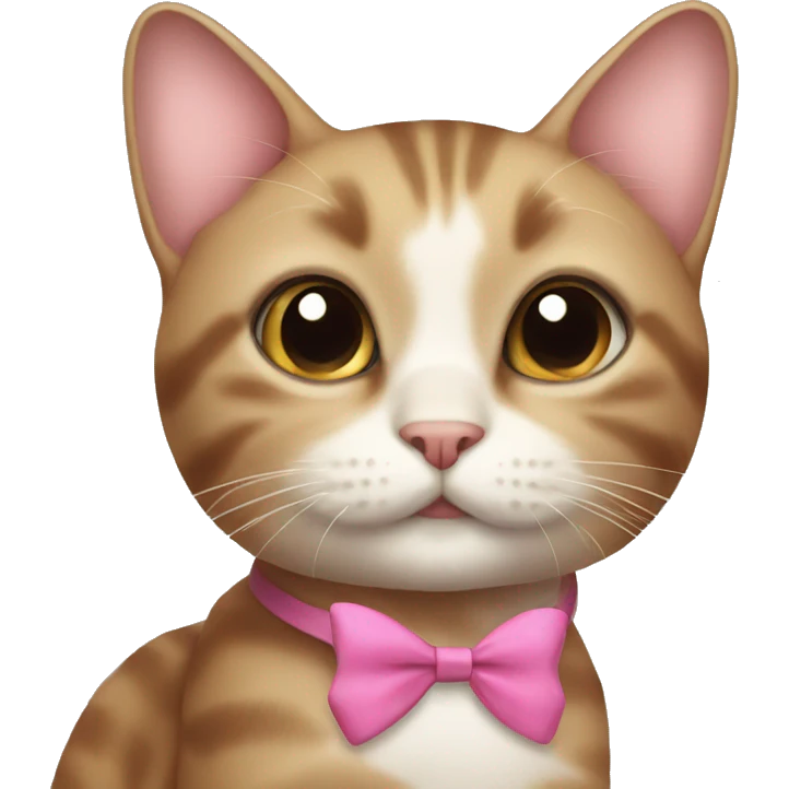 Cute cat with bow emoji