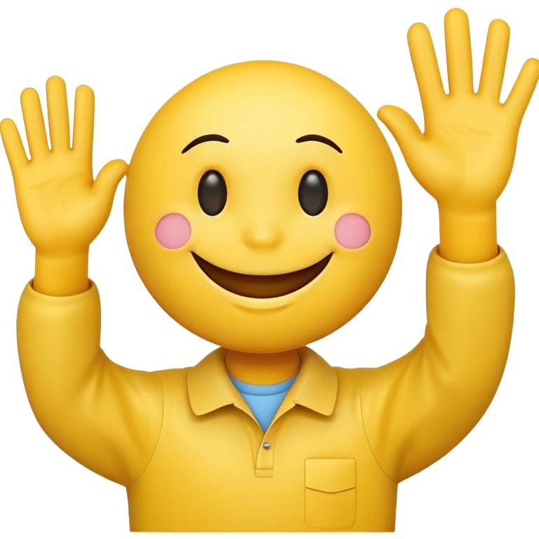 Smiley face with hands waving  emoji