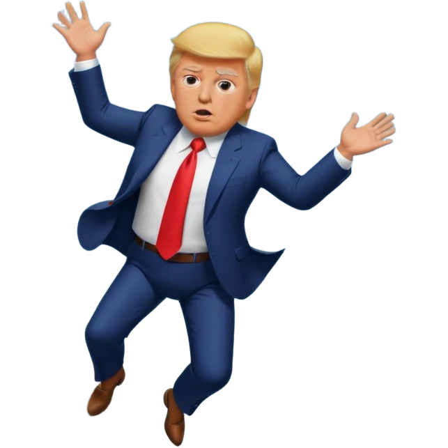 Donald Trump falling off of a cliff ￼ emoji