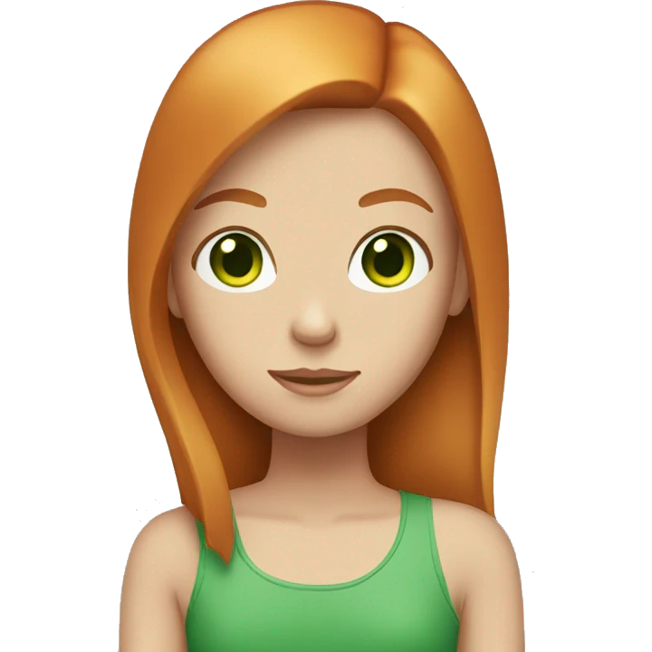 Girl with straight ginger hair and green eyes emoji