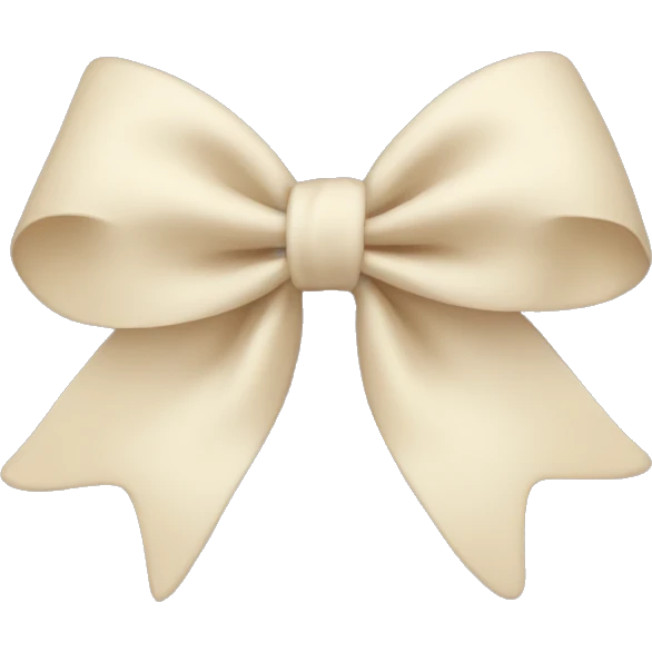 Cream colored bow emoji