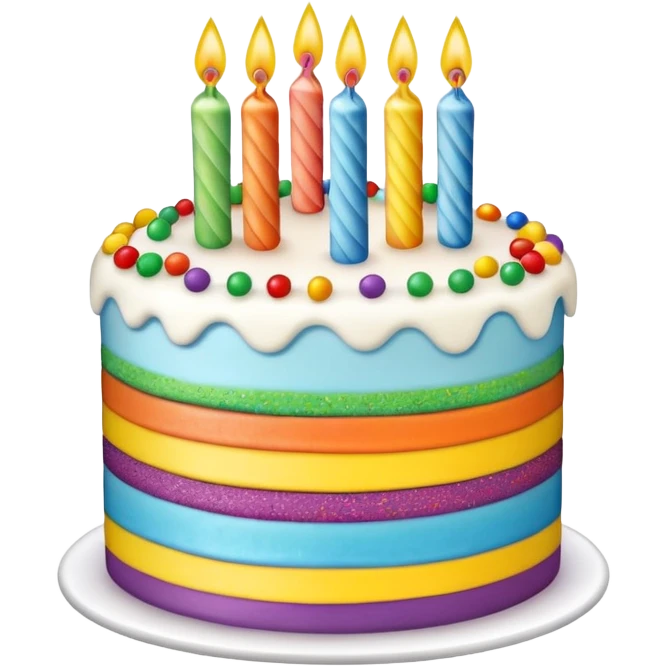Rainbow birthday cake emoji