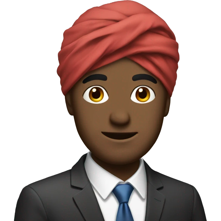 Guy in suit with a turban emoji