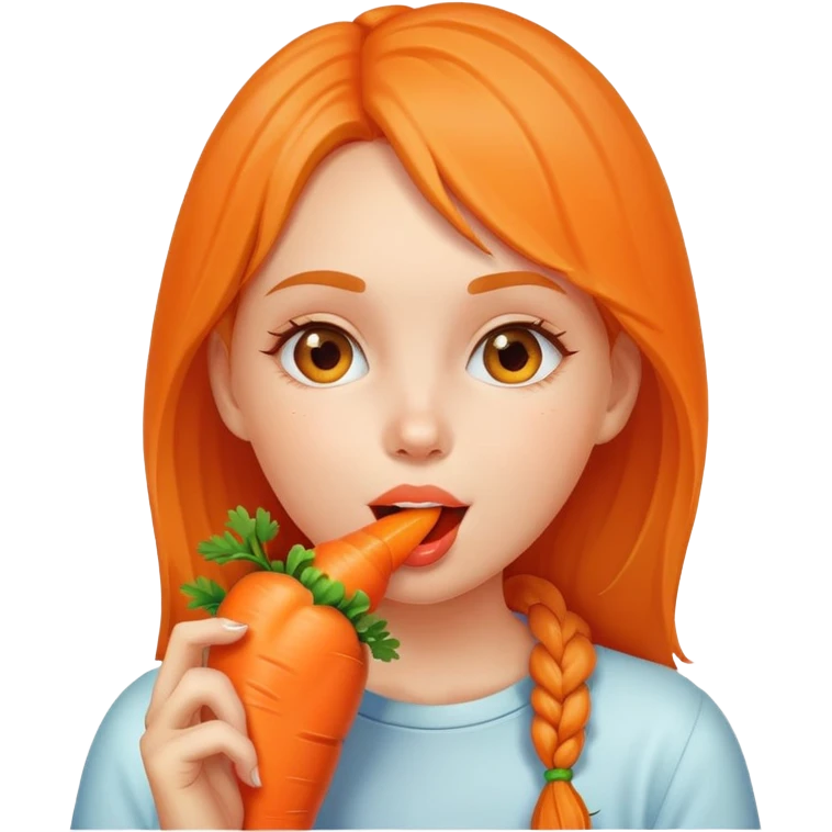 Girl licking carrots emoji