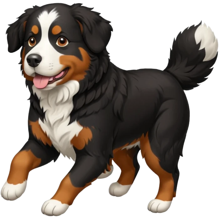 Running Bernese mountain dog emoji