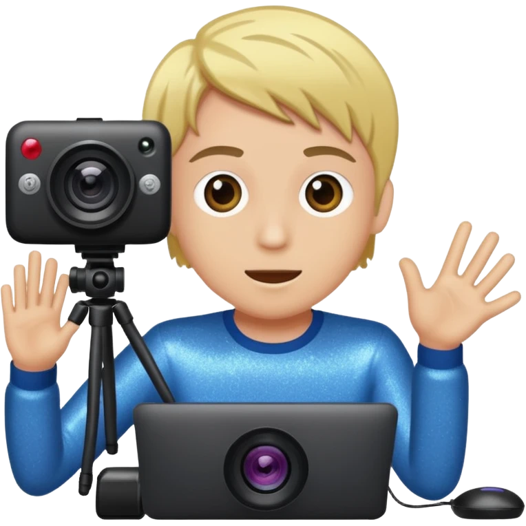 glitter cian web cam emoji