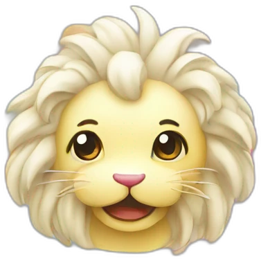 cute merlion face in rainbow emoji