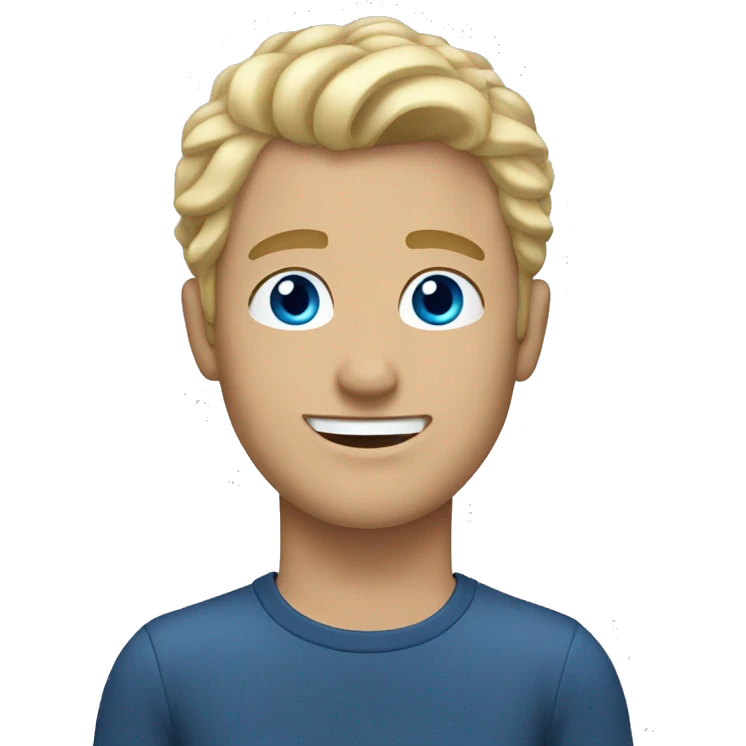 Blonde guy wavy hair blue eyes emoji
