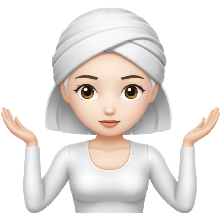 Aesthetic pilates girl with white clothes emoji