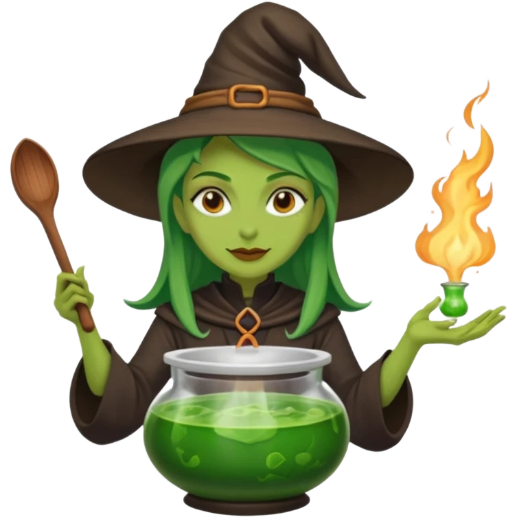 green witch cooking potion emoji