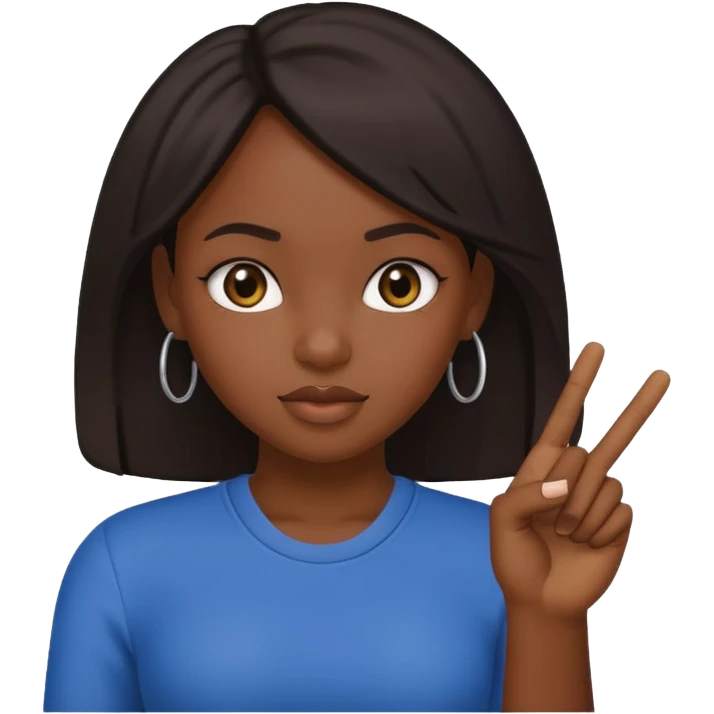 black girl holding up the middle finger emoji
