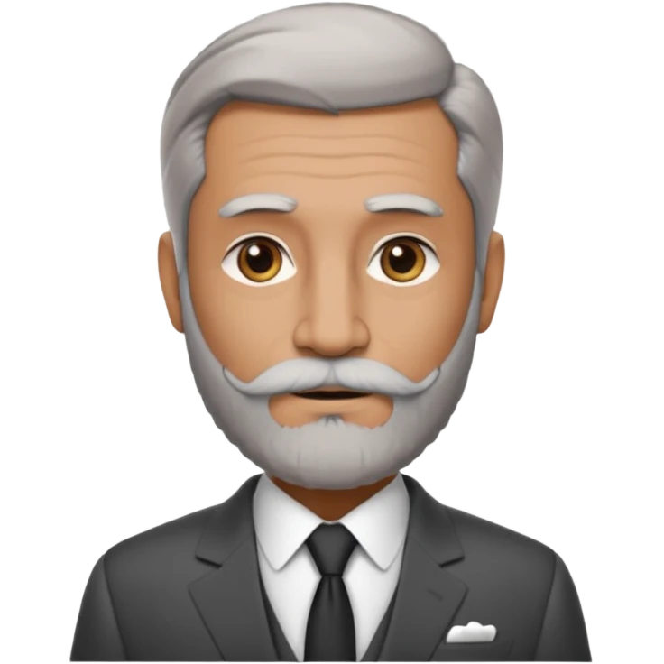 Slightly gray with frencb beard graying indian guy in suit with a bentley names professor bw tlt emoji
