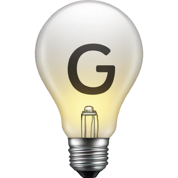 light bulb with letter g emoji