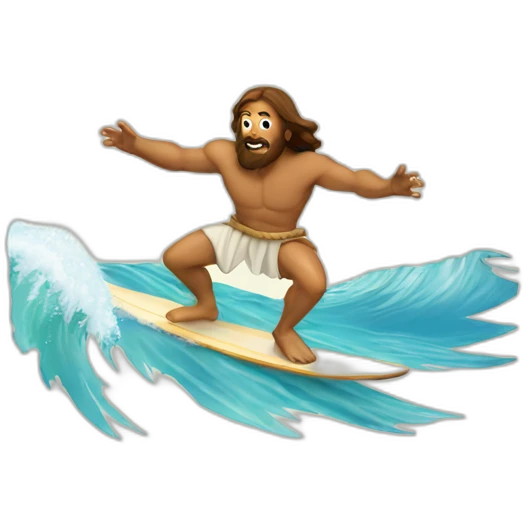 Jesus surfing emoji