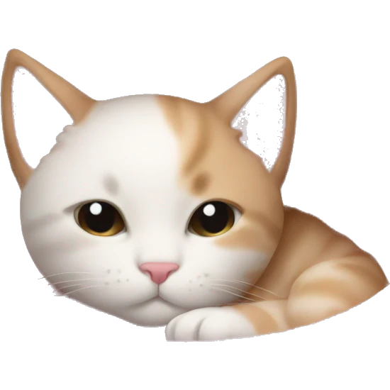 Kitty sleeping in baby pink blanket emoji