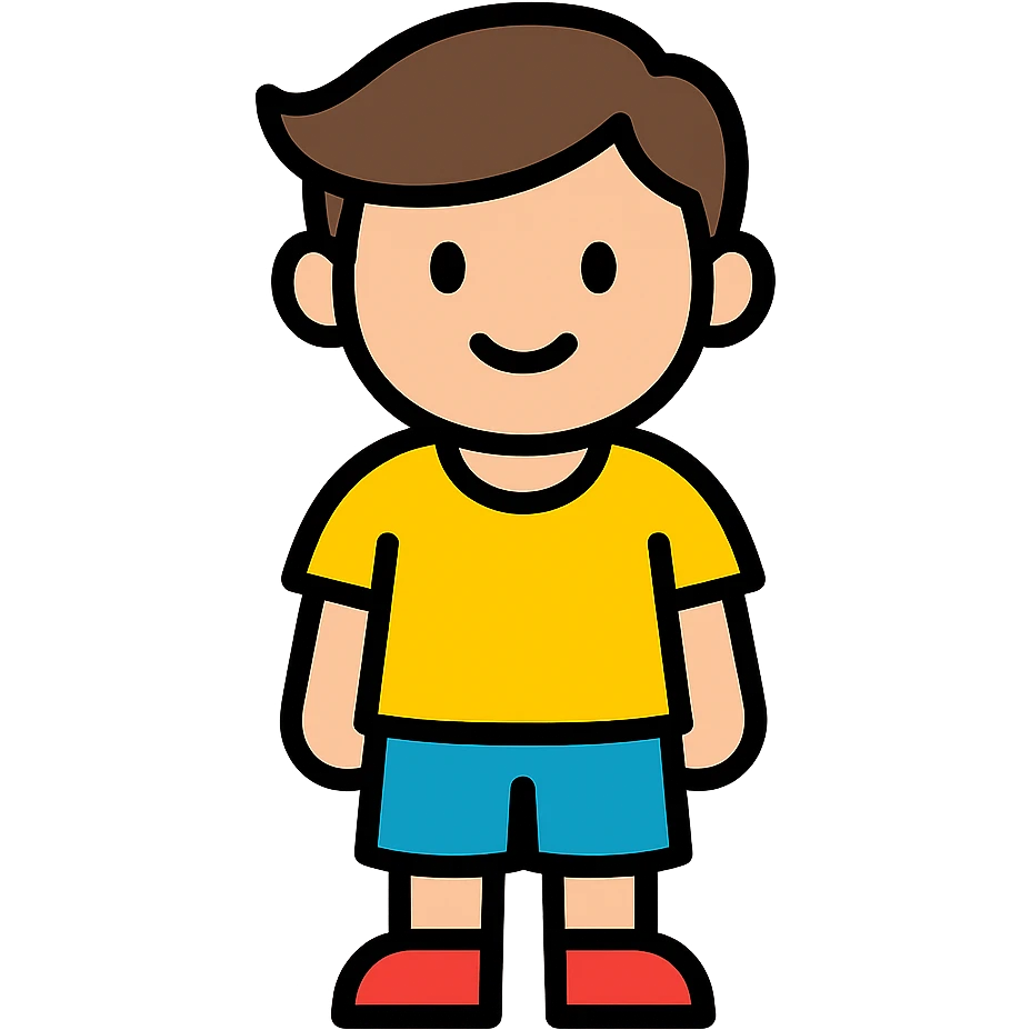 color outline icon of a boy standing still emoji