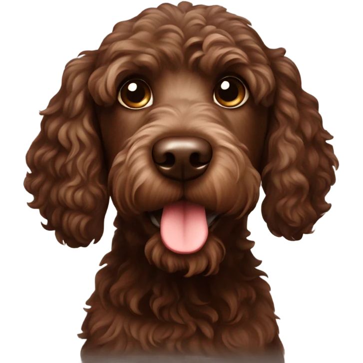 chocolate labradoodle dog emoji