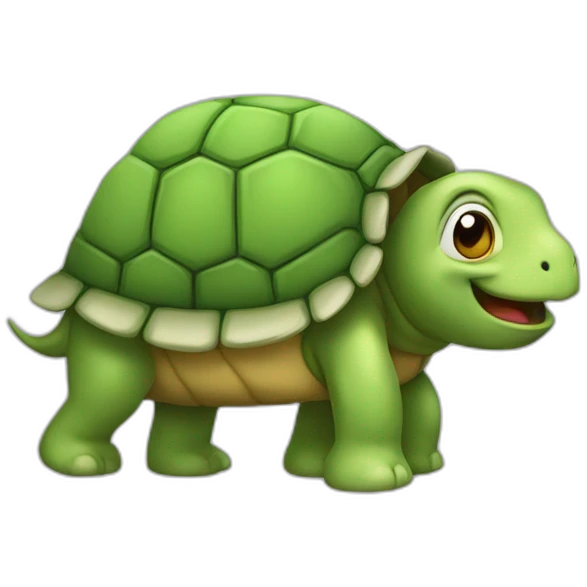 Une tortue sur un éléphant emoji