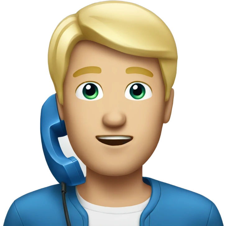 blonde man on the phone emoji