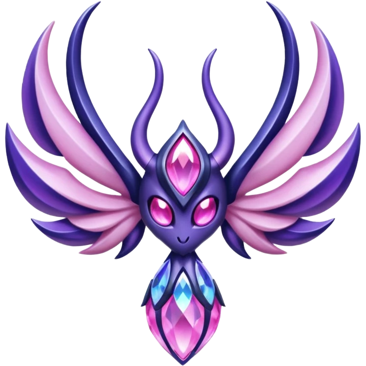 Pokemon legendary purple and pink crystal lunala emoji