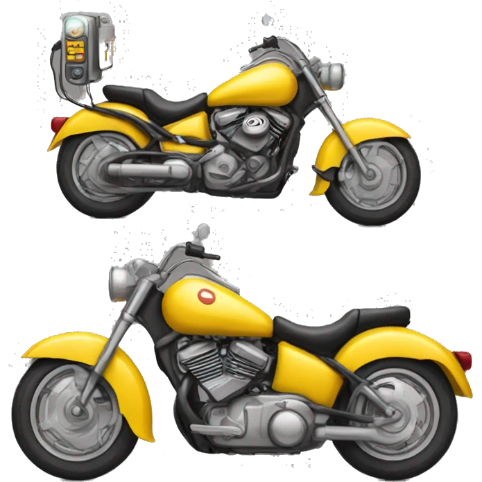 yellow motorcycle with sirens emoji
