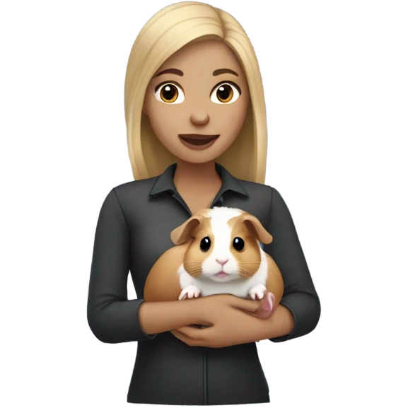dark Blonde Woman holding a guineapig emoji