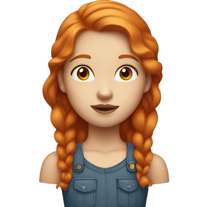 Ginger girl with scarlet red top lip and colorless bottom lip emoji