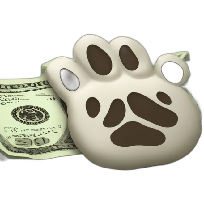 dollar is buried with a paw emoji