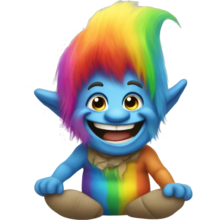 Happy rainbow troll emoji