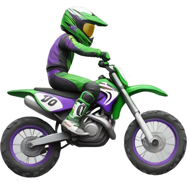 motocross man in green and purple emoji