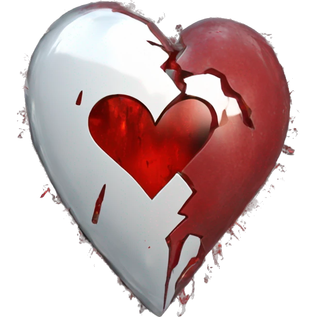 bloody broken heart for cyberpunk augmented reality overlay holographic emoji