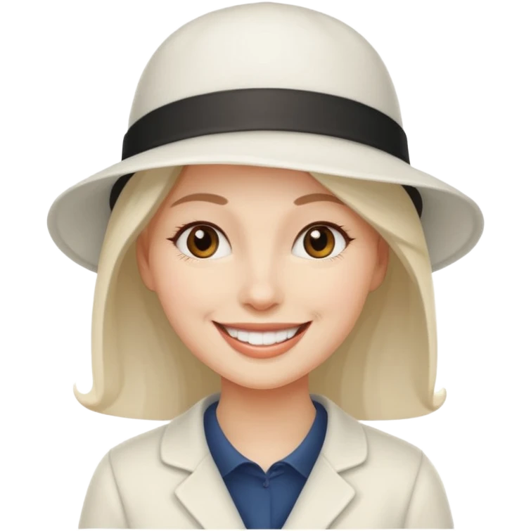 woman with white hat emoji