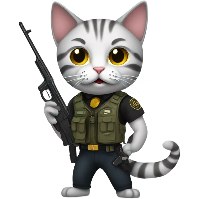 cat with gun emoji