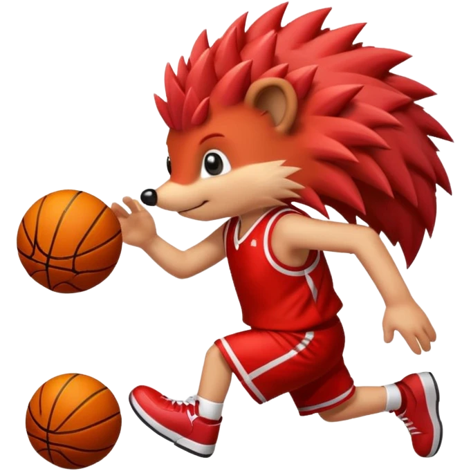 red hedgehog playing basketball emoji