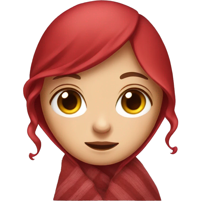 girl with cherry hair in a blanket emoji