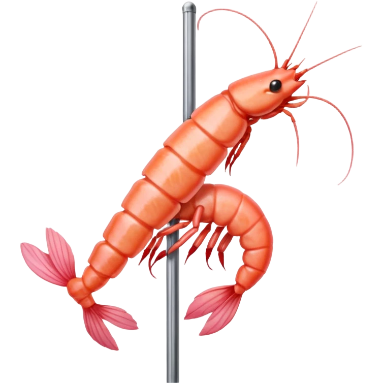 Shrimp on a stripper pole emoji