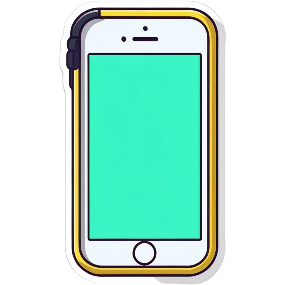 an iPhone, cartoonish sticker style emoji