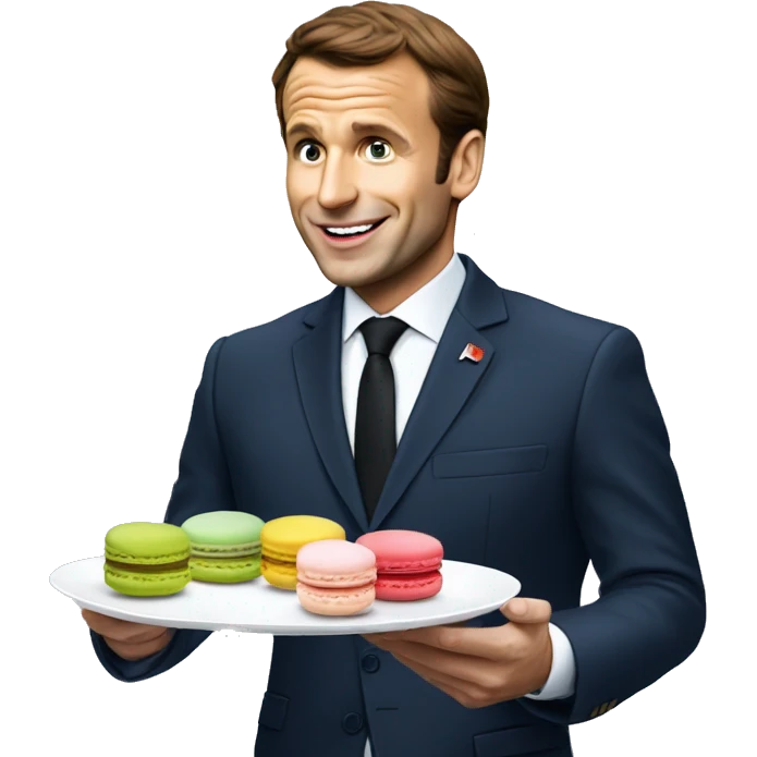 Macron qui mange un macaron emoji