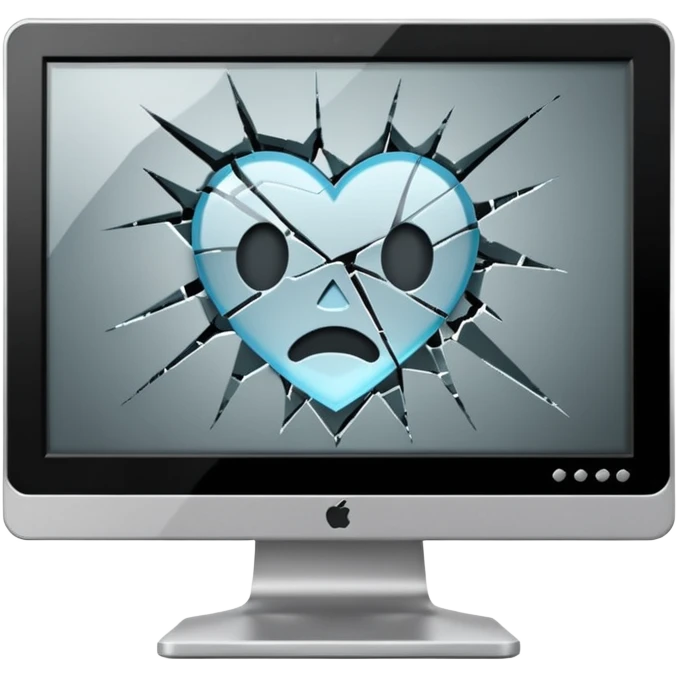 Broken computer monitor with no face  emoji