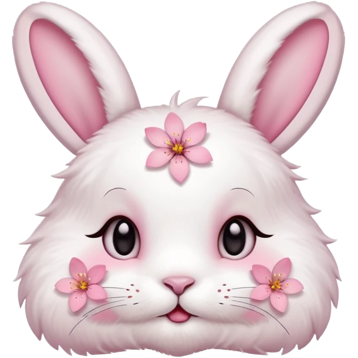 A cherry blossom with a bunny face 🌸🐰 emoji
