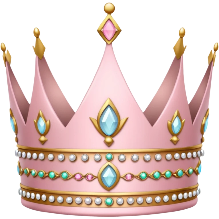 White and pastel pink crown emoji