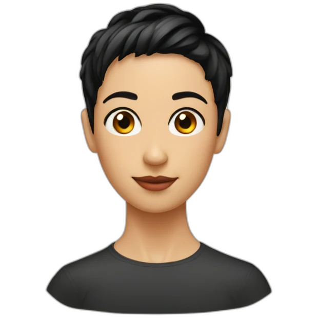 short black hair on the headshort black haircut on the head emoji