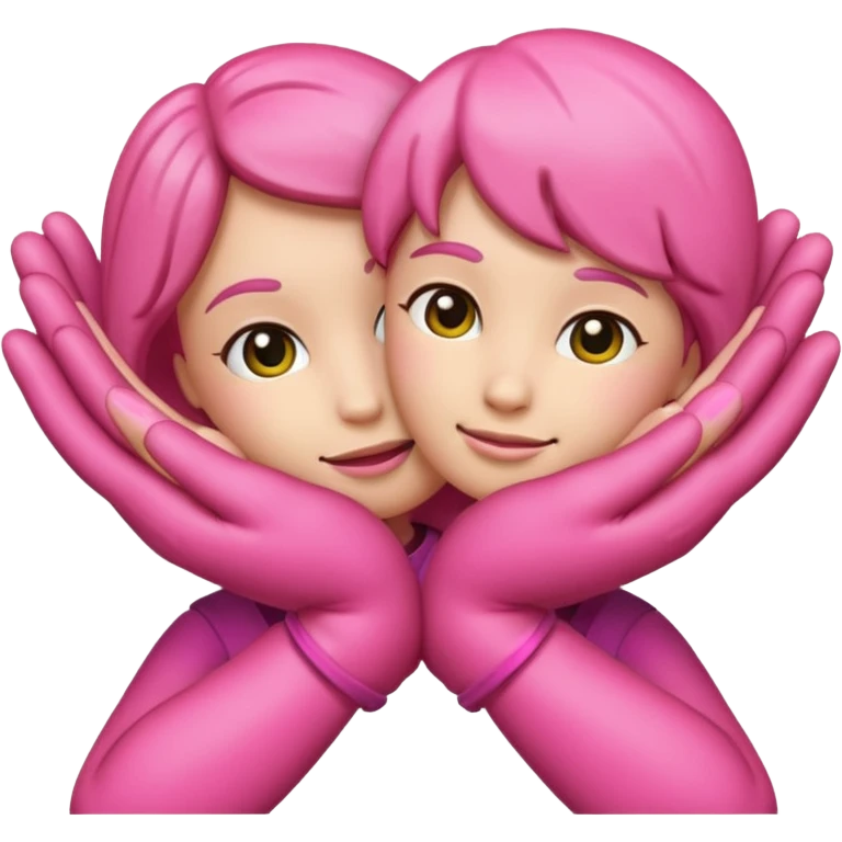 emoji like ios 18 hugging pink emoji