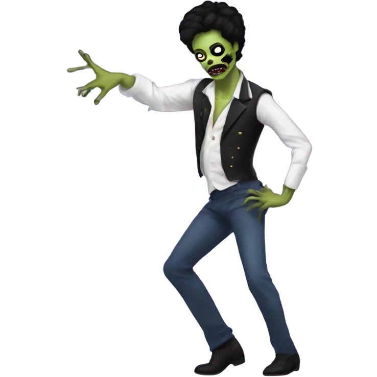 popstar prince as a zombie dancing with painter's moustache emoji