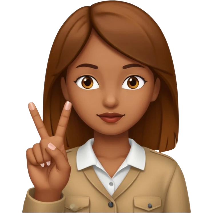Brown girl showing middle finger emoji