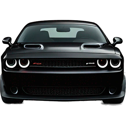 Dodge Challenger hellcat 2024 black front view emoji