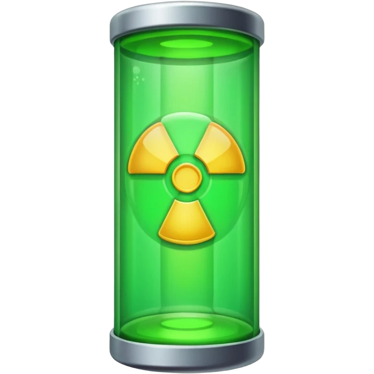 Uranium like inside a tube that we see on tiktok, without the symbol thing, and no line thing, just tube and pure green emoji